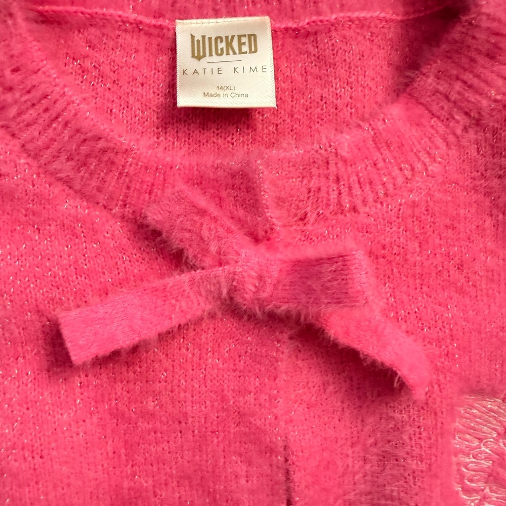Luxurious Pink Bow-Accent Cardigan - Picture 4 of 5